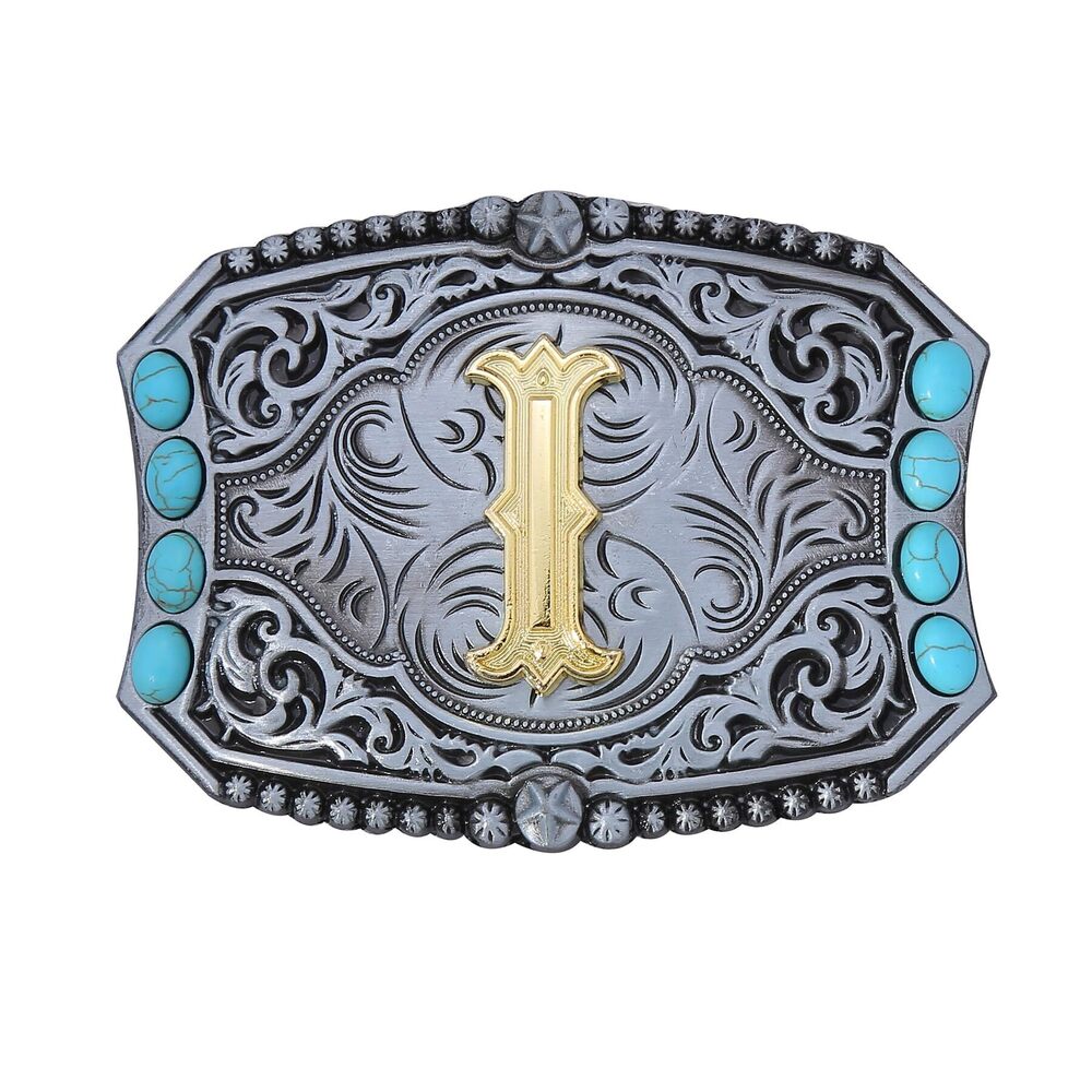 3961 Vintage Turquoise Belt Buckle Western Cowboy Cowgirl Rodeo Belt